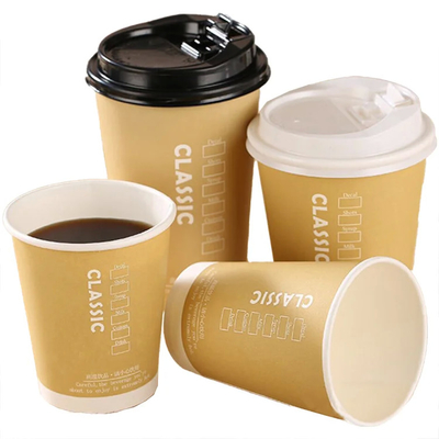 Bicchierini Caffe 8oz/12oz/14oz/16oz/22oz papieren koppen wegwerp kraft dubbele wand papieren koppen voor warme dranken